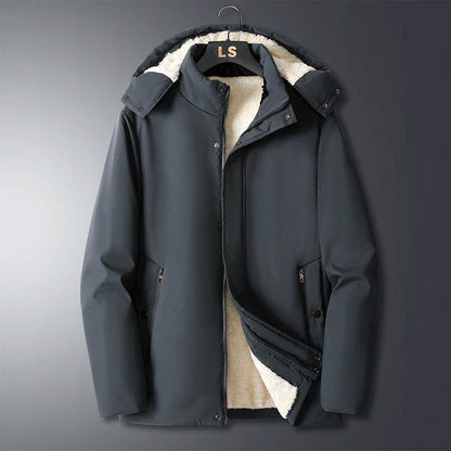 Buycenter Men's Winter Lambskin Jacket - Thickened & Warm Cotton Cardigan - Buy Center US
