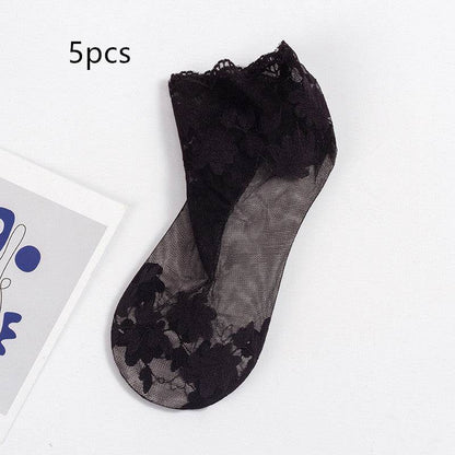 Women's Lace Cotton Socks - Quick Drying, Invisible Comfort for All Ages - Buy Center US