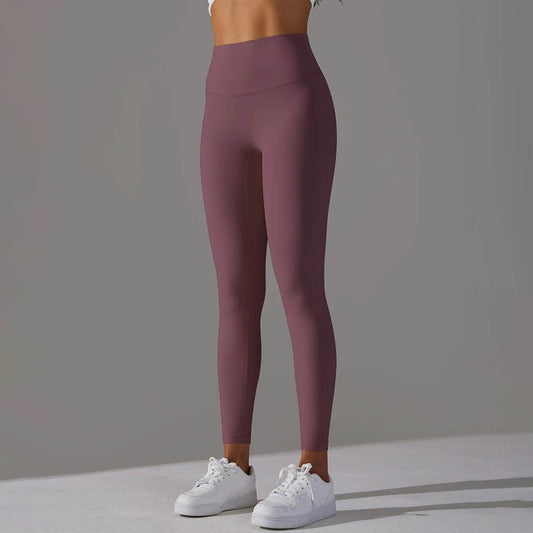 High Waist Cropped Pants - Breathable Nude Fit for Yoga & Fitness - Buy Center US