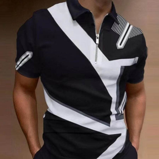 Casual Print Polo Shirt - Fashion Loose Lapel T-Shirt in Various Sizes - Buy Center US