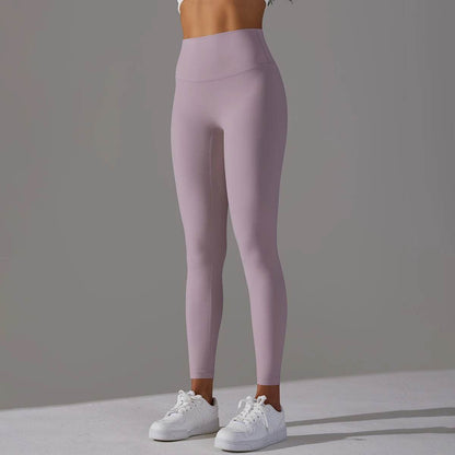 High Waist Cropped Pants - Breathable Nude Fit for Yoga & Fitness - Buy Center US