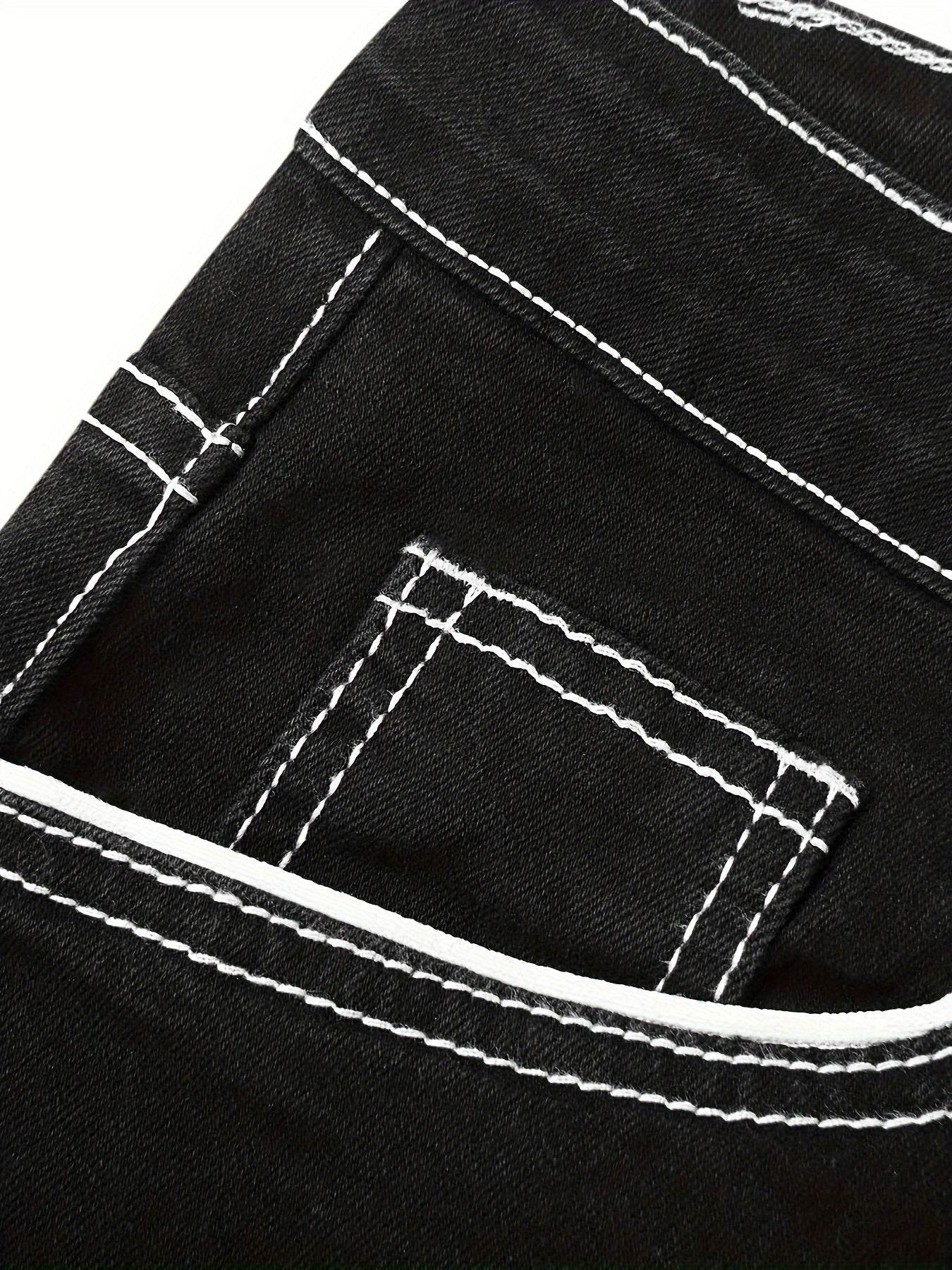Men's Distressed Skinny Jeans - Medium Stretch Denim Pants for Casual Style - Buy Center US