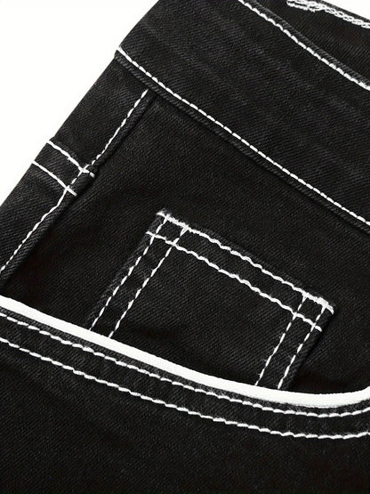 Men's Distressed Skinny Jeans - Medium Stretch Denim Pants for Casual Style - Buy Center US