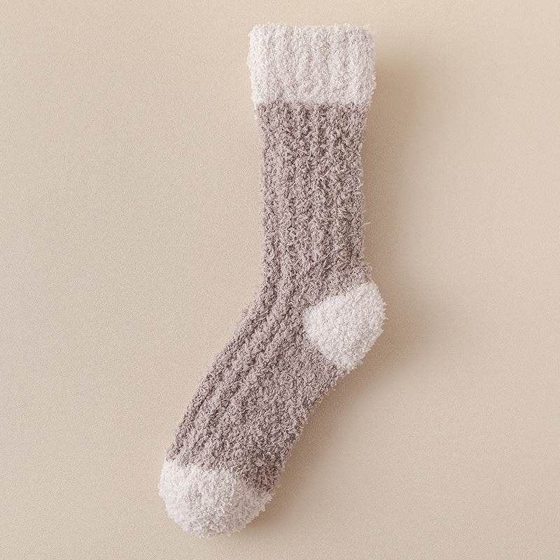 Women's Thickened Thermal Coral Fleece Socks - Cozy Middle Tube Designs - Buy Center US