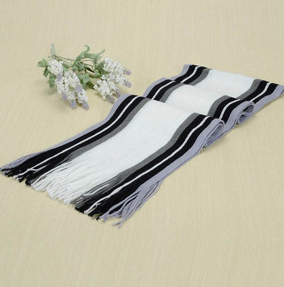 Buycenter Men's Knitted Scarf - Striped, Soft & Warm for All Seasons - Buy Center US
