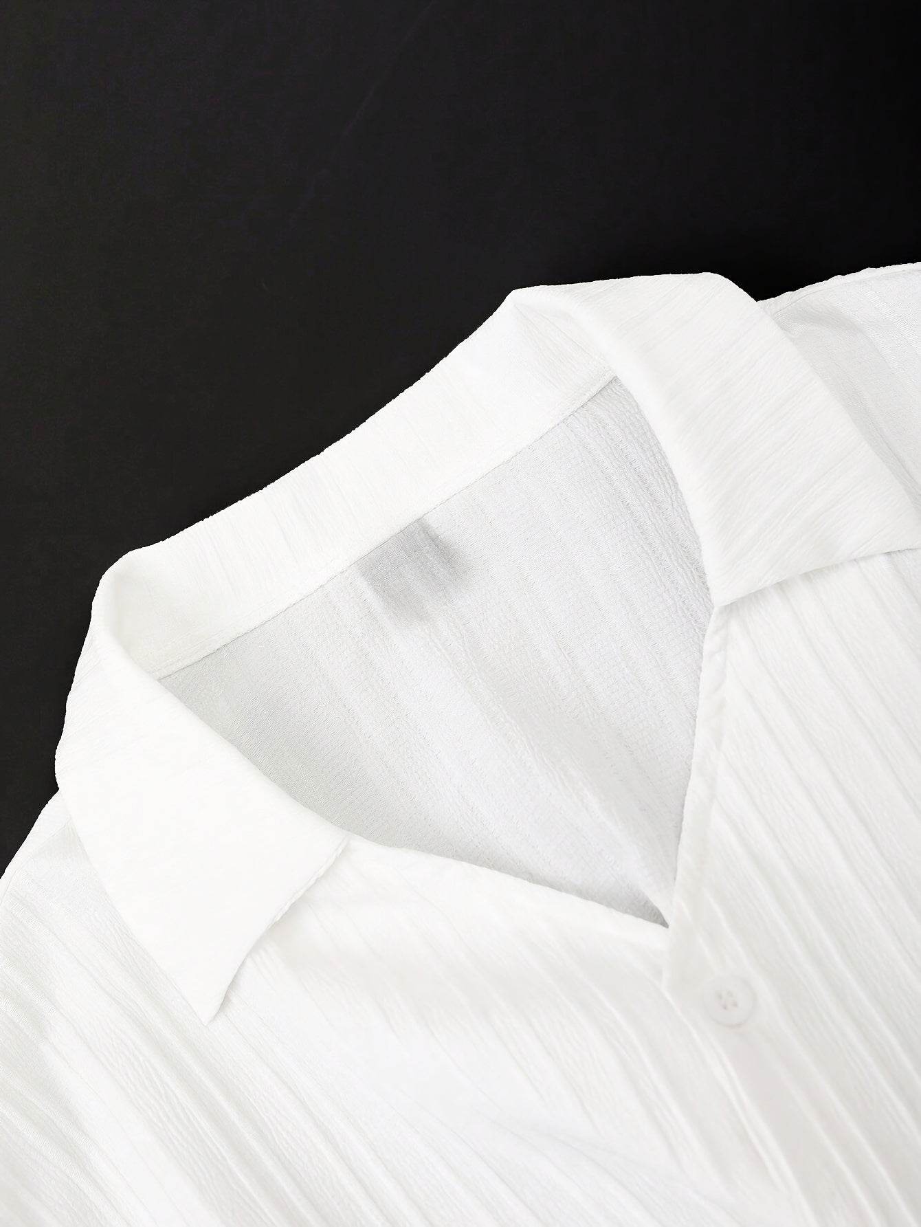 Men's Elegant Striped Button-Up Shirt and Pants Set - Casual Spring Fashion - Buy Center US