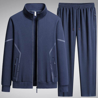 Buycenter Men's Fleece-Lined Sports Suit - Thick Two-Piece Set - Buy Center US