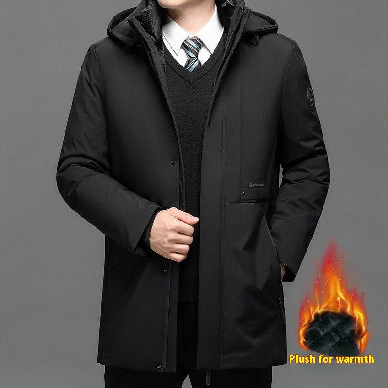 Buycenter Men's Thickened Jacket Coat - Plus Size Cotton, Polyester Blend - Buy Center US