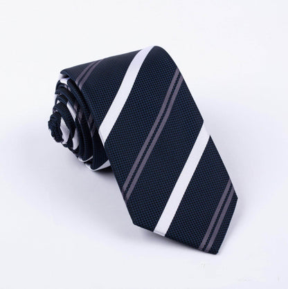 Buycenter Polyester Jacquard Tie - Stylish Stripes for Unisex Fashion - Buy Center US