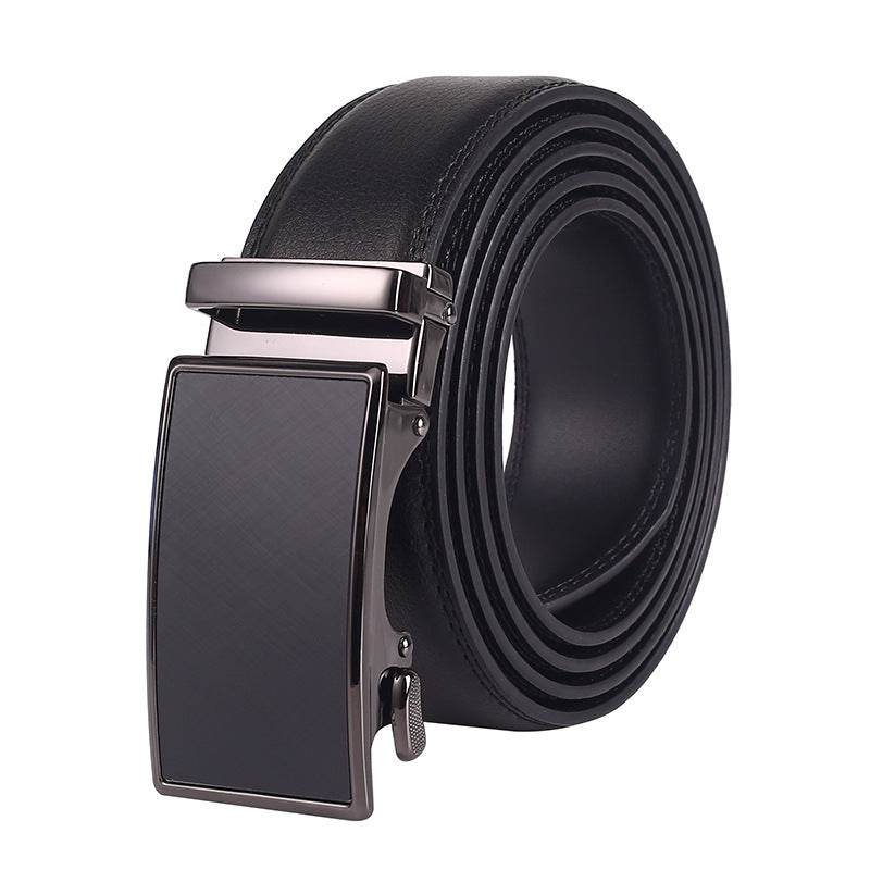 Buycenter Men's Leather Belt - Two-Layer Cowhide with Automatic Buckle - Buy Center US