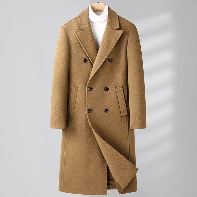 Buycenter Double Breasted Long Woolen Coat - Stylish & Versatile Outerwear - Buy Center US