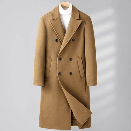 Buycenter Double Breasted Long Woolen Coat - Stylish & Versatile Outerwear - Buy Center US