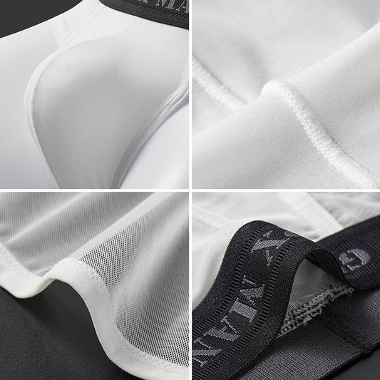 Buycenter Men's Ice Silk Low Waist Briefs - Breathable & Translucent Mesh - Buy Center US