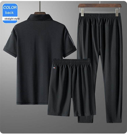 Buycenter Men's Summer Sports Suit - Ice Silk, Casual & Comfortable - Buy Center US
