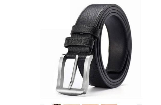 Buycenter Men's Leather Belt - Automatic Pin Buckle, Stylish Design - Buy Center US