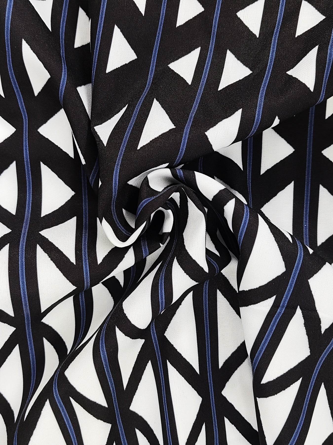 Men's Classic Black and White Suit - Geometric Pattern Casual Set - Buy Center US