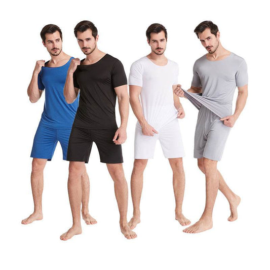 Buycenter Men's Summer Home Wear Suit - Short Sleeve & Shorts Set - Buy Center US