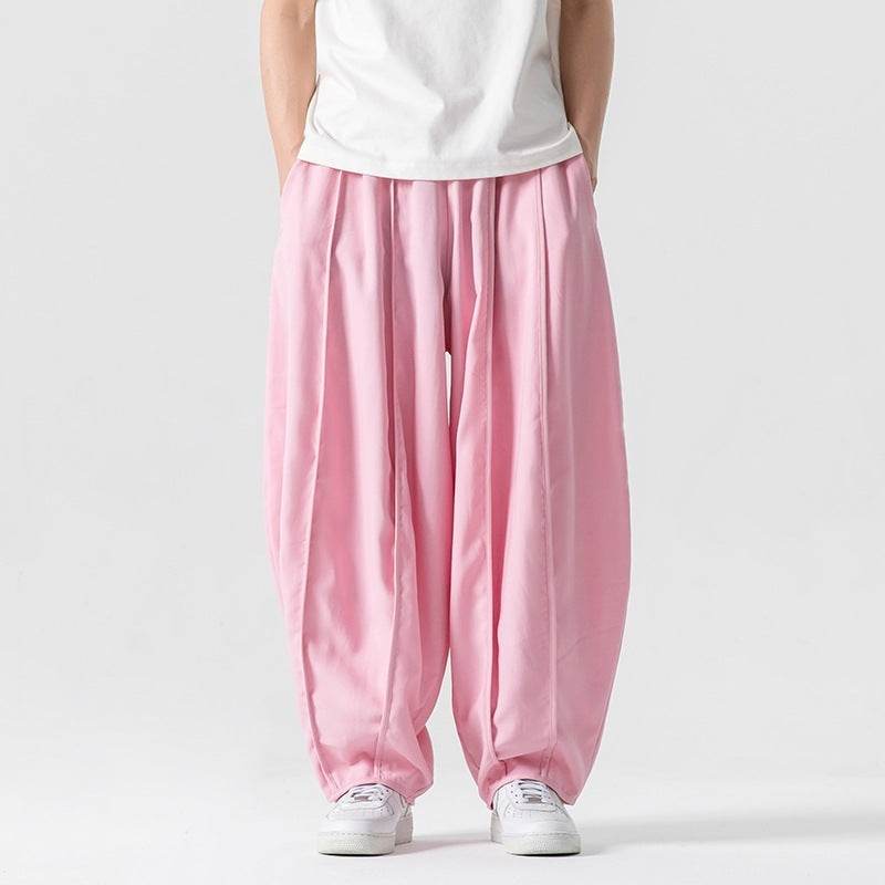 Men's Loose Wide Leg Cargo Bloomers - Solid Color, Multiple Sizes Available - Buy Center US