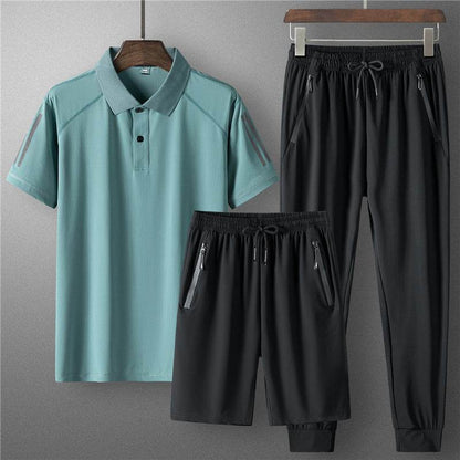 Buycenter Men's Summer Sports Suit - Ice Silk, Casual & Comfortable - Buy Center US