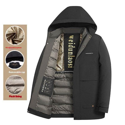 Buycenter Men's Thick Velvet Padded Jacket - Winter Business Casual Coat - Buy Center US
