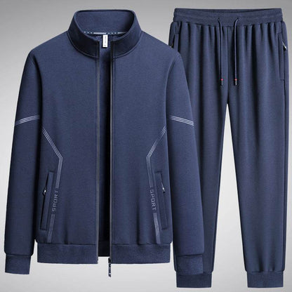 Buycenter Men's Fleece-Lined Sports Suit - Thick Two-Piece Set - Buy Center US