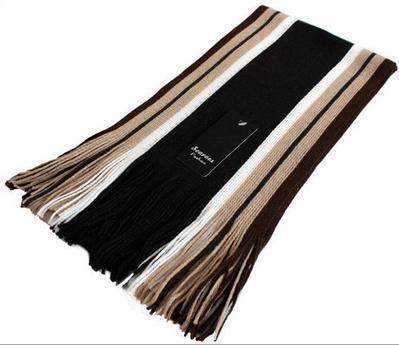 Buycenter Men's Striped Scarf - Korean Style, Medium Length, Warm - Buy Center US