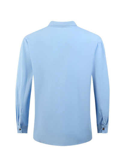 Men's Casual Cotton Linen V-Neck Shirt & Pants Set - Spring/Fall Fashion - Buy Center US