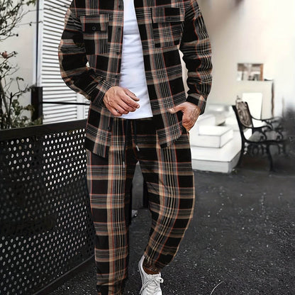 Light Luxury Men's Casual Shirt Suit - Solid Color for All Seasons - Buy Center US