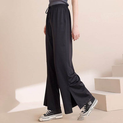 Stylish High-Waist Baggy Pants - Sports Drape Straight Leg for Comfort - Buy Center US