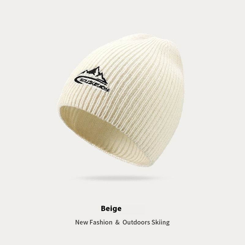 Men's Thick Wool Knitted Hat - Windproof & Warm for Autumn/Winter - Buy Center US