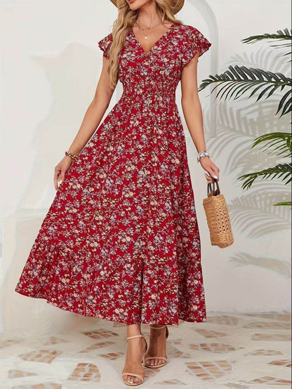 Fashion Floral Long Sleeve Swing Dress - Japanese & Korean Casual Style - Buy Center US