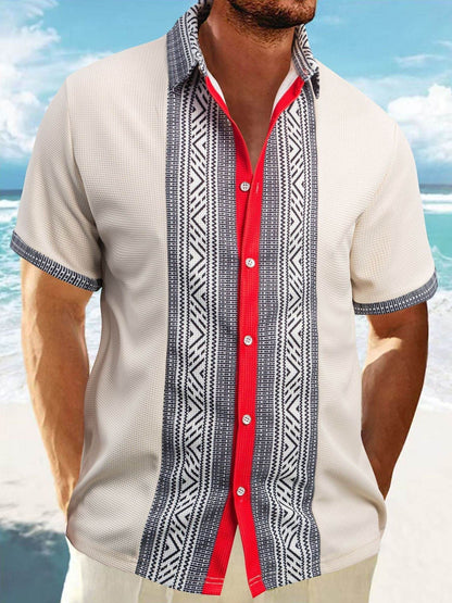 Buycenter Men's Printed Button Short Sleeve Shirt - S-XXXL Available - Buy Center US