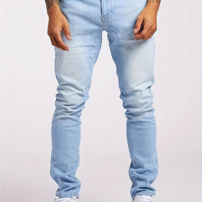 Men's Slim Fit Distressed Denim Jeans - Stretchy All-Season Casual Wear - Buy Center US