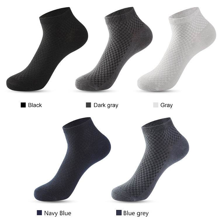Buycenter Men's Ankle Socks - Bamboo Fiber, Plaid, Short Tube Design - Buy Center US