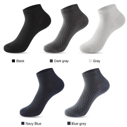 Buycenter Men's Ankle Socks - Bamboo Fiber, Plaid, Short Tube Design - Buy Center US