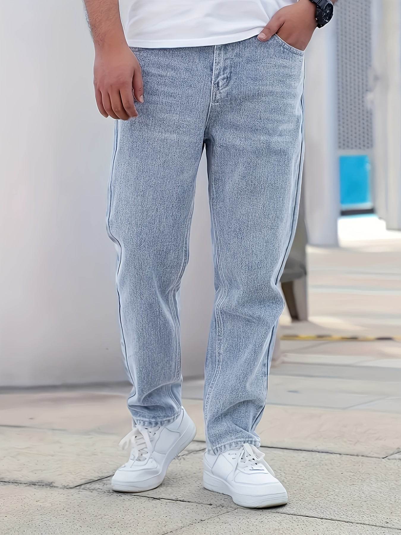 Men's Fashion Denim Jeans - Regular Fit, Cotton Blend, Street Style - Buy Center US