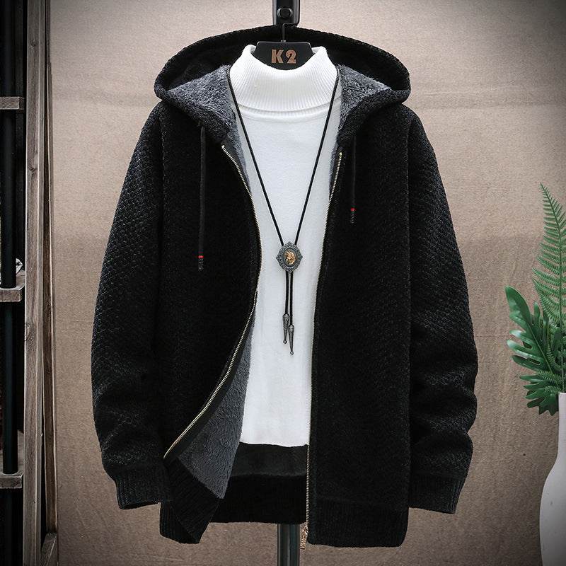 Buycenter Slim Fit Hooded Zipper Sweater for Men - Loose Cardigan Style - Buy Center US