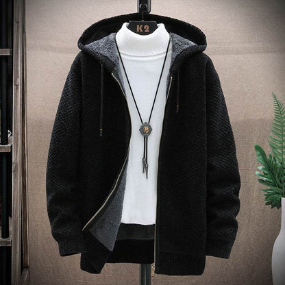 Buycenter Slim Fit Hooded Zipper Sweater for Men - Loose Cardigan Style - Buy Center US
