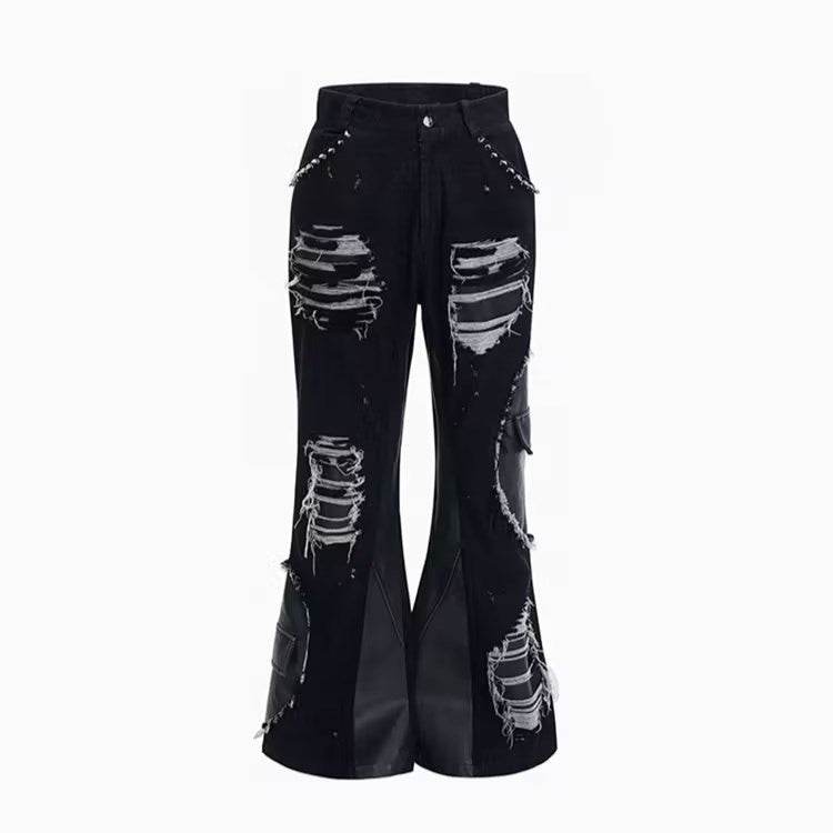 Retro Rivet Stitching Skinny Jeans - Mid-High Waist Denim Trousers - Buy Center US