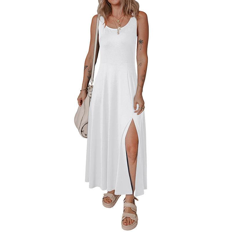 Elegant Sleeveless Long Knitted Dress - European & American Style - Buy Center US