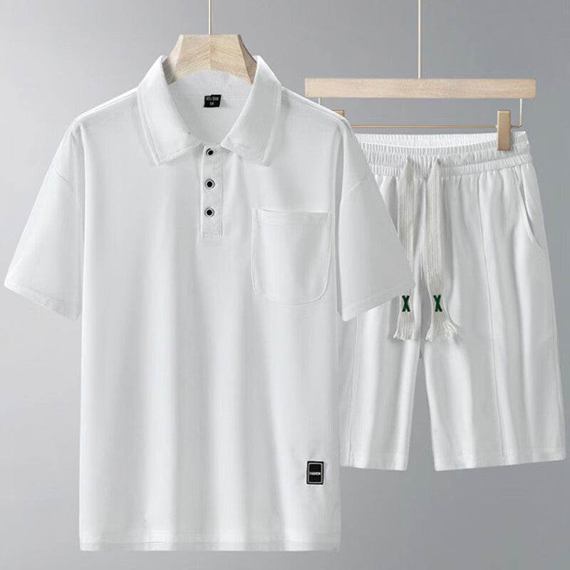 Buycenter Men's Short-Sleeved Sports Suit Set - Stylish Running & Leisure Wear - Buy Center US