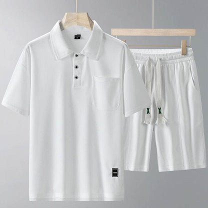 Buycenter Men's Short-Sleeved Sports Suit Set - Stylish Running & Leisure Wear - Buy Center US