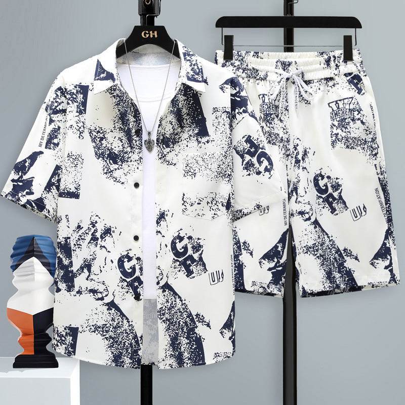 Buycenter Men's Short-Sleeved Sports Suit - Cool Two-Piece Set for Teens - Buy Center US