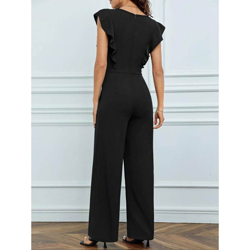 Women's High Waist Ruffles Jumpsuit - Trendy Street Style Wide Leg - Buy Center US