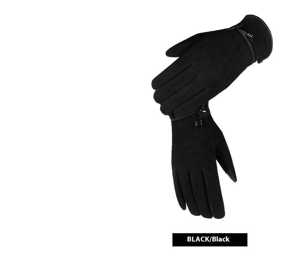 Genuine Leather Touch Screen Gloves - Warm Winter Fashion for All - Buy Center US