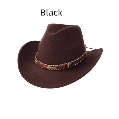 Woolen Cowboy Hat for Men & Women - Adjustable Ethnic Style Summer Accessory - Buy Center US