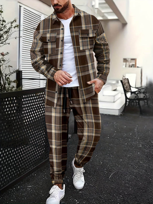 Light Luxury Men's Casual Shirt Suit - Solid Color for All Seasons - Buy Center US