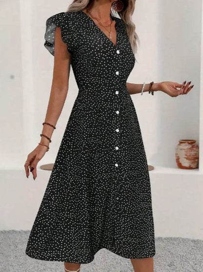Elegant Red Polka Dot Midi Skirt for Ladies - Stylish & Comfortable Fit - Buy Center US