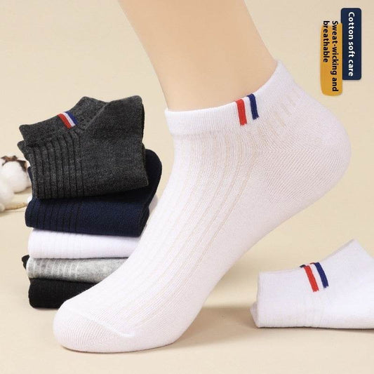 Buycenter Men's Casual Cotton Socks - Solid Color 5-Pair Set - Buy Center US