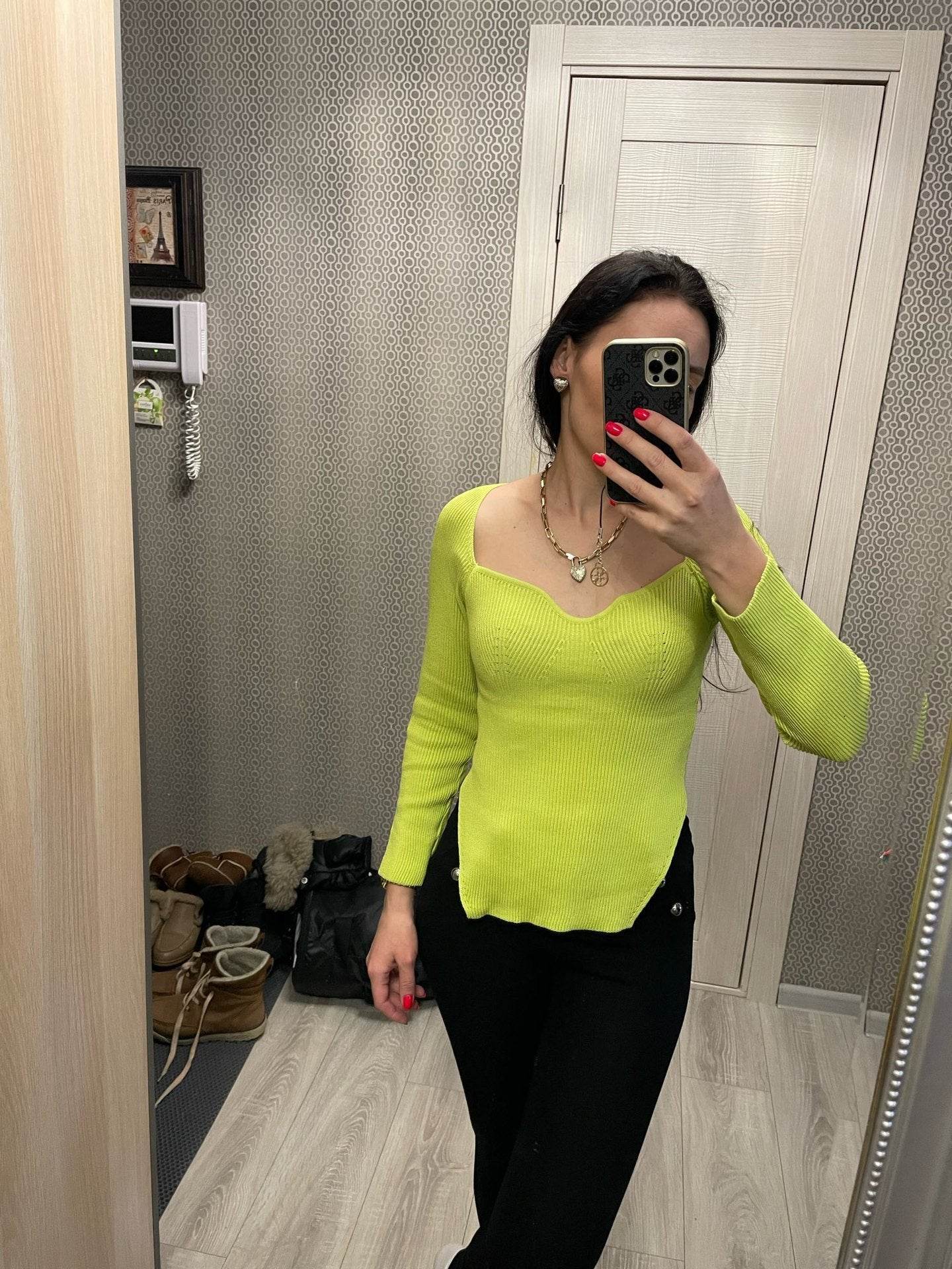 Women's Long Sleeve Off-Neck Pullover Sweater - Stylish & Cozy Top - Buy Center US